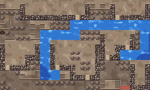 Map of Cerulean Cave (1F) in Pokémon Claude Red