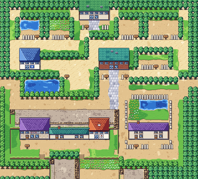 Map of Fuchsia City in Pokémon Claude Red