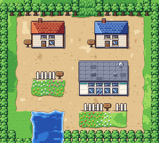 Map of Pallet Town in Pokémon Claude Red