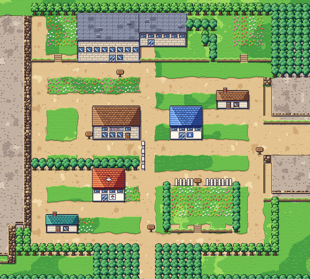 Map of Pewter City in Pokémon Claude Red