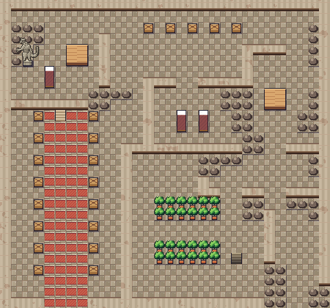 Map of Pokémon Mansion (1F) in Pokémon Claude Red