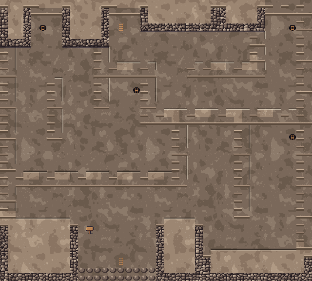 Map of Rock Tunnel (1F) in Pokémon Claude Red