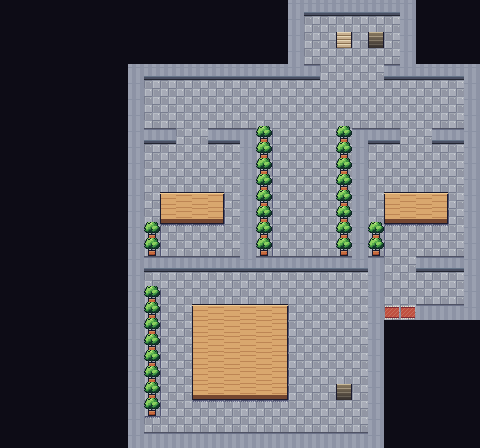 Map of Rocket Hideout (B1F) in Pokémon Claude Red