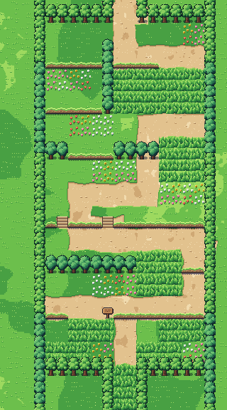 Map of Route 1 in Pokémon Claude Red
