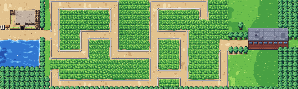 Map of Route 11 in Pokémon Claude Red