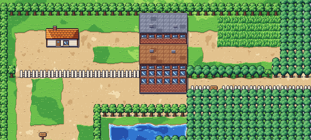 Map of Route 16 in Pokémon Claude Red
