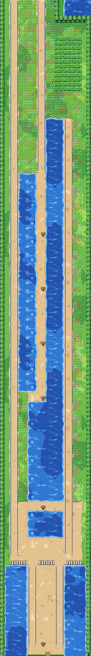 Map of Route 17 in Pokémon Claude Red