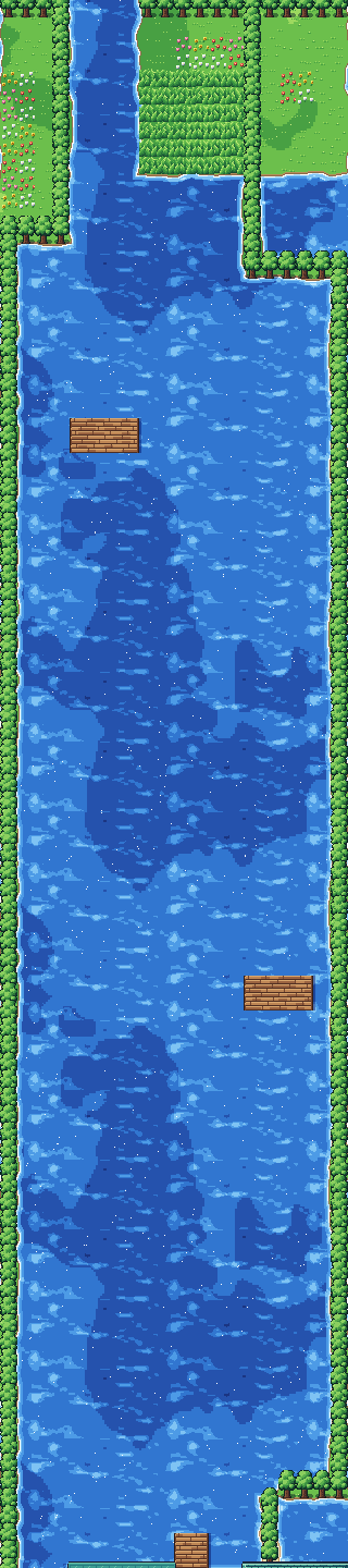 Map of Route 21 in Pokémon Claude Red