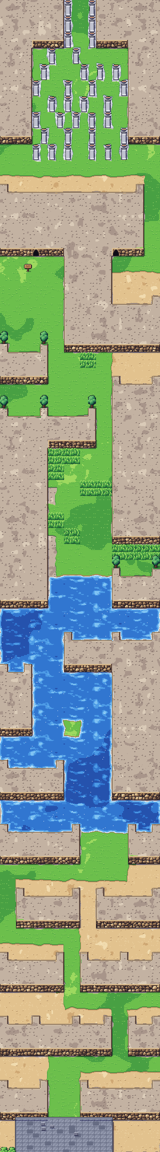 Map of Route 23 in Pokémon Claude Red