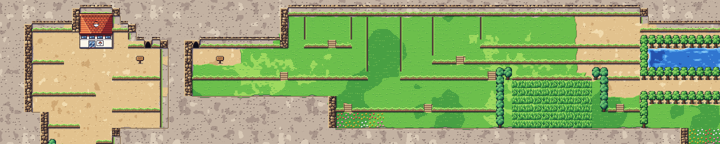 Map of Route 4 in Pokémon Claude Red