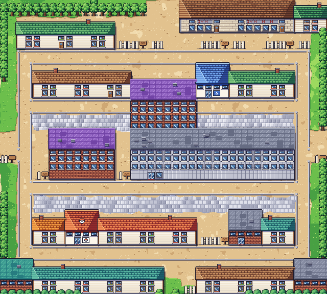 Map of Saffron City in Pokémon Claude Red