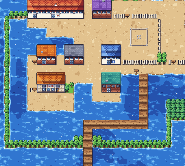 Map of Vermilion City in Pokémon Claude Red