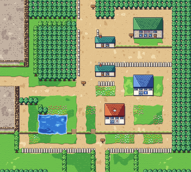 Map of Viridian City in Pokémon Claude Red