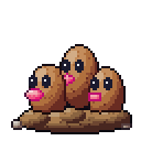 Dugtrio pixel-art sprite